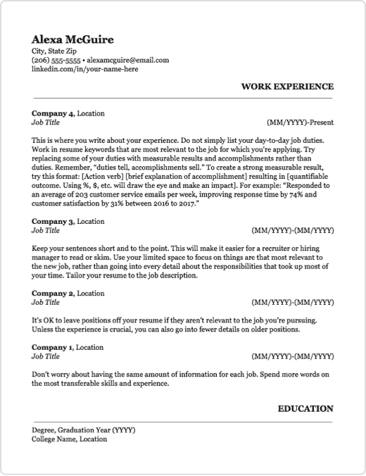 Example of an Entry-Level Project Manager Resume 