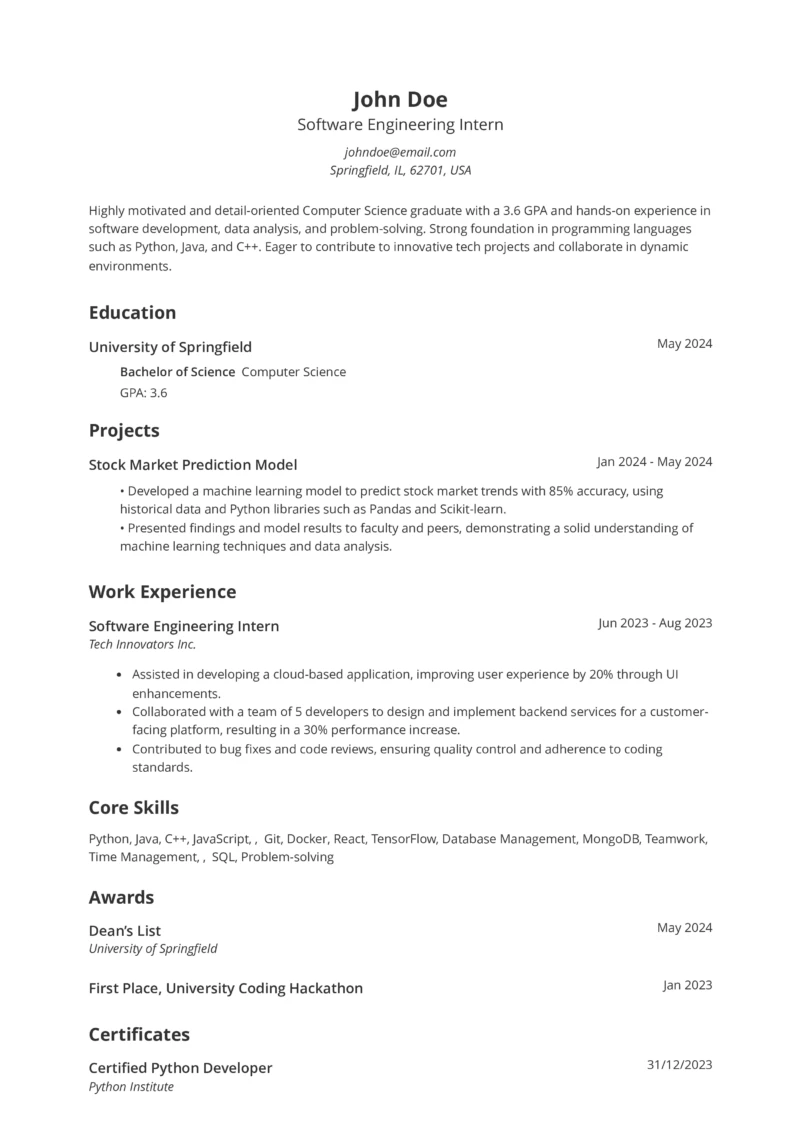 AI-resume-builder-template-Entry-level