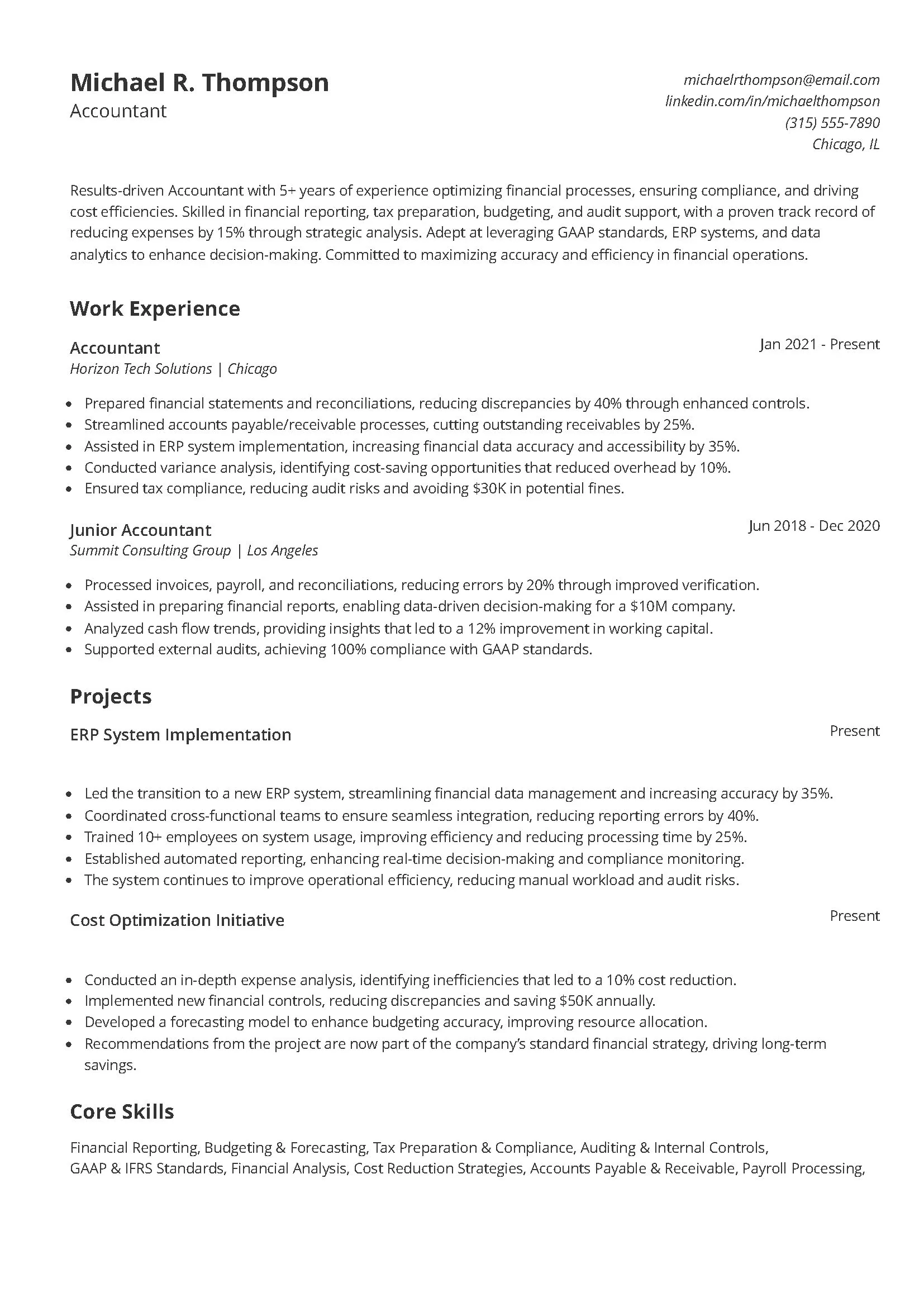 Accountant Resume