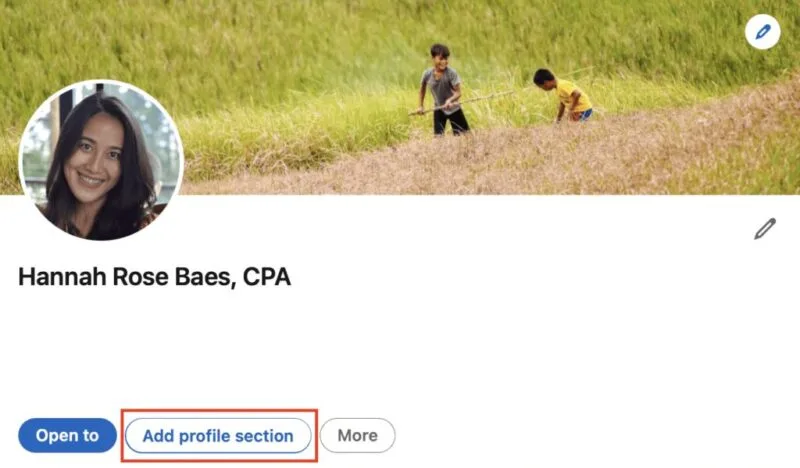 add profile section linkedin