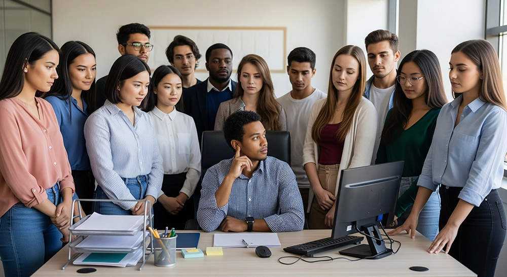 Career services advisor dealing with a high caseload and staff-to-student ratio