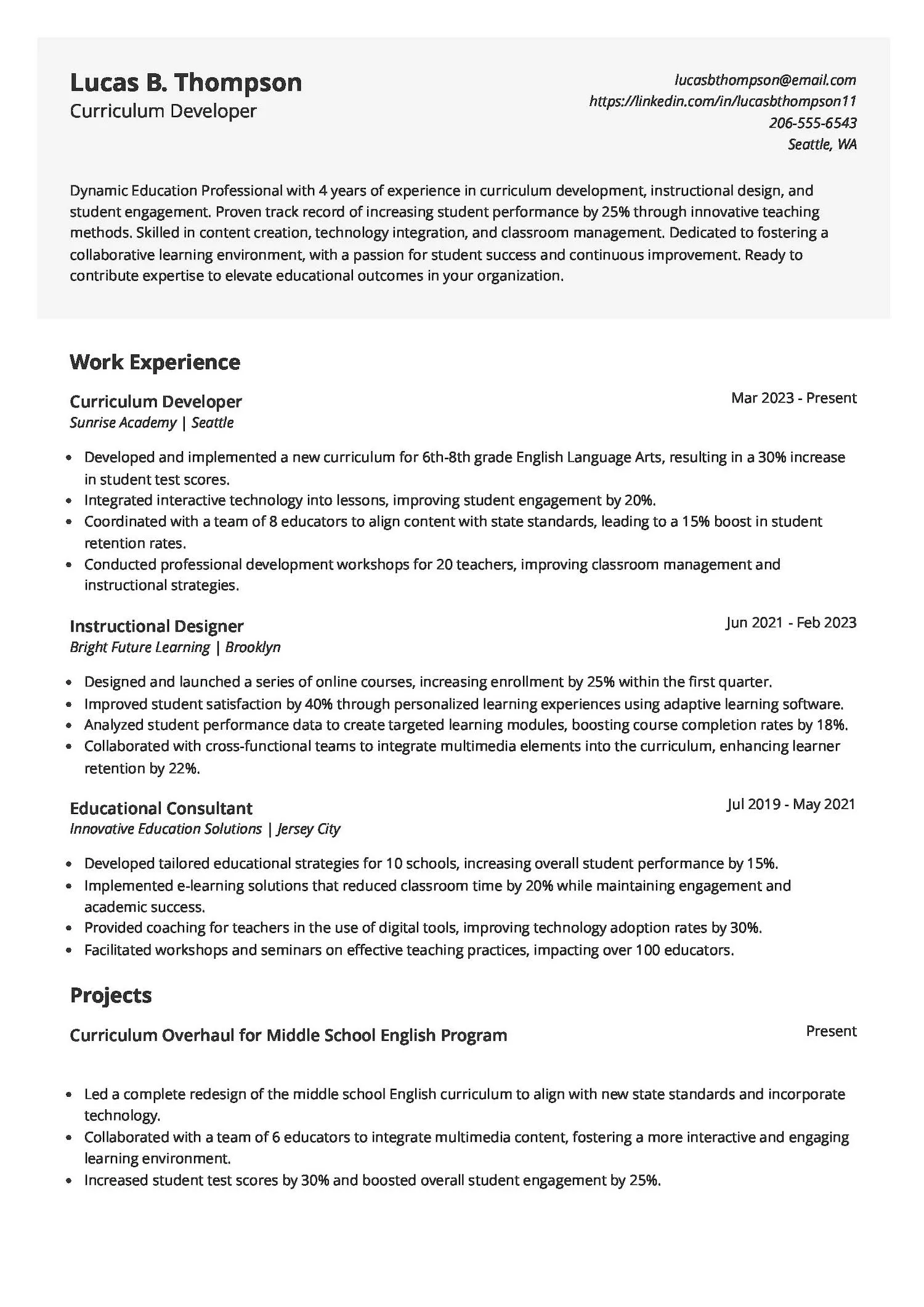 Education Resume