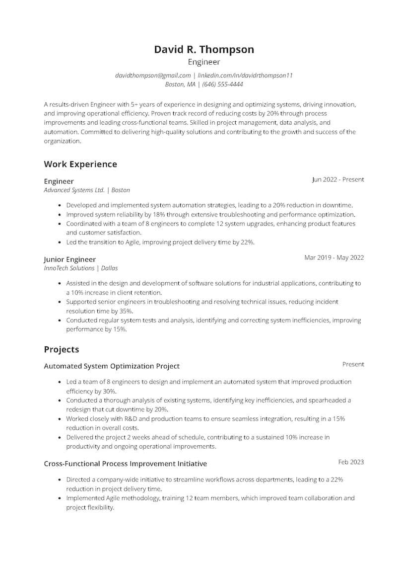 Engineer Resume