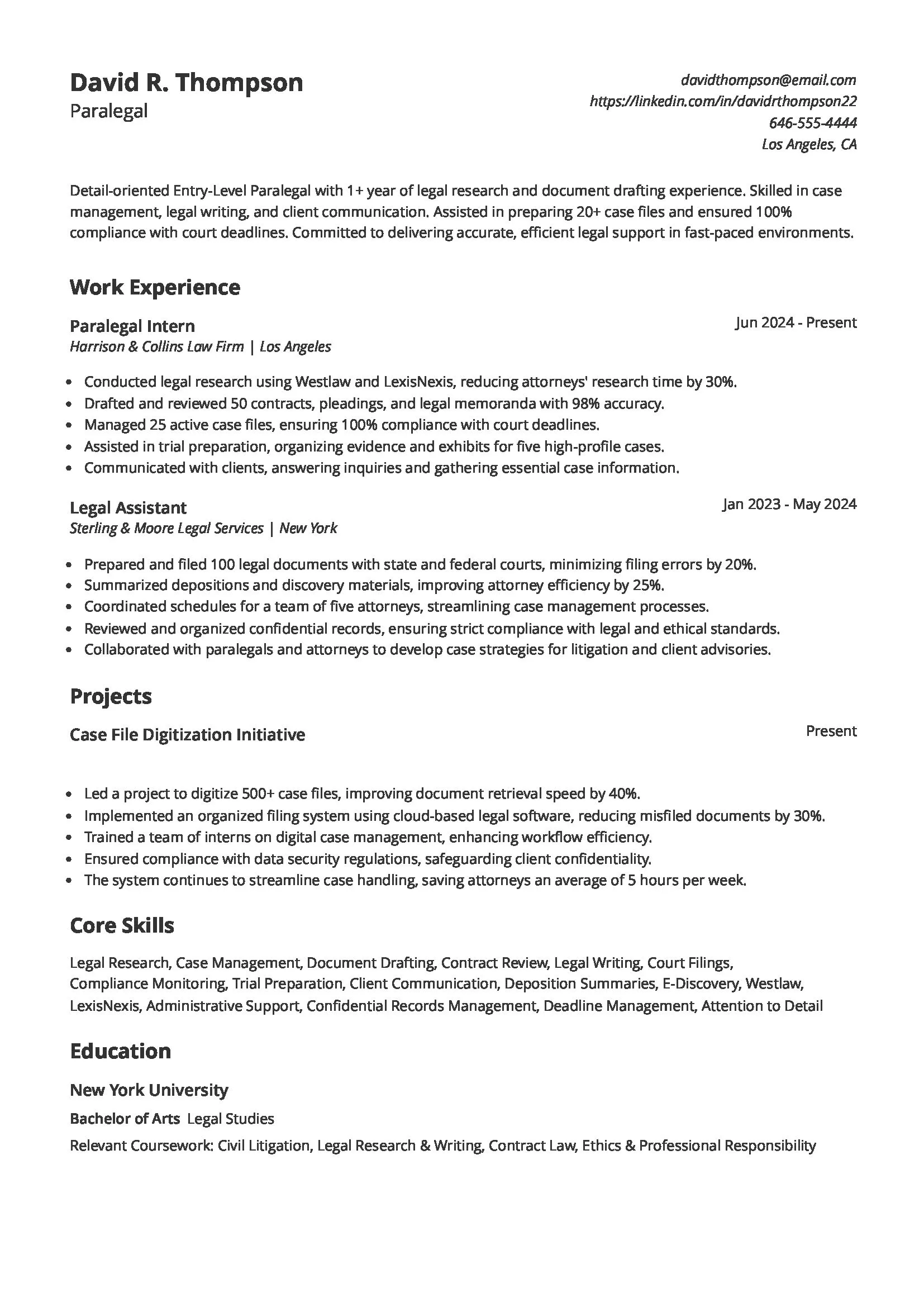 Best Paralegal Resume Examples - Entry Level Paralegal Resume.webp