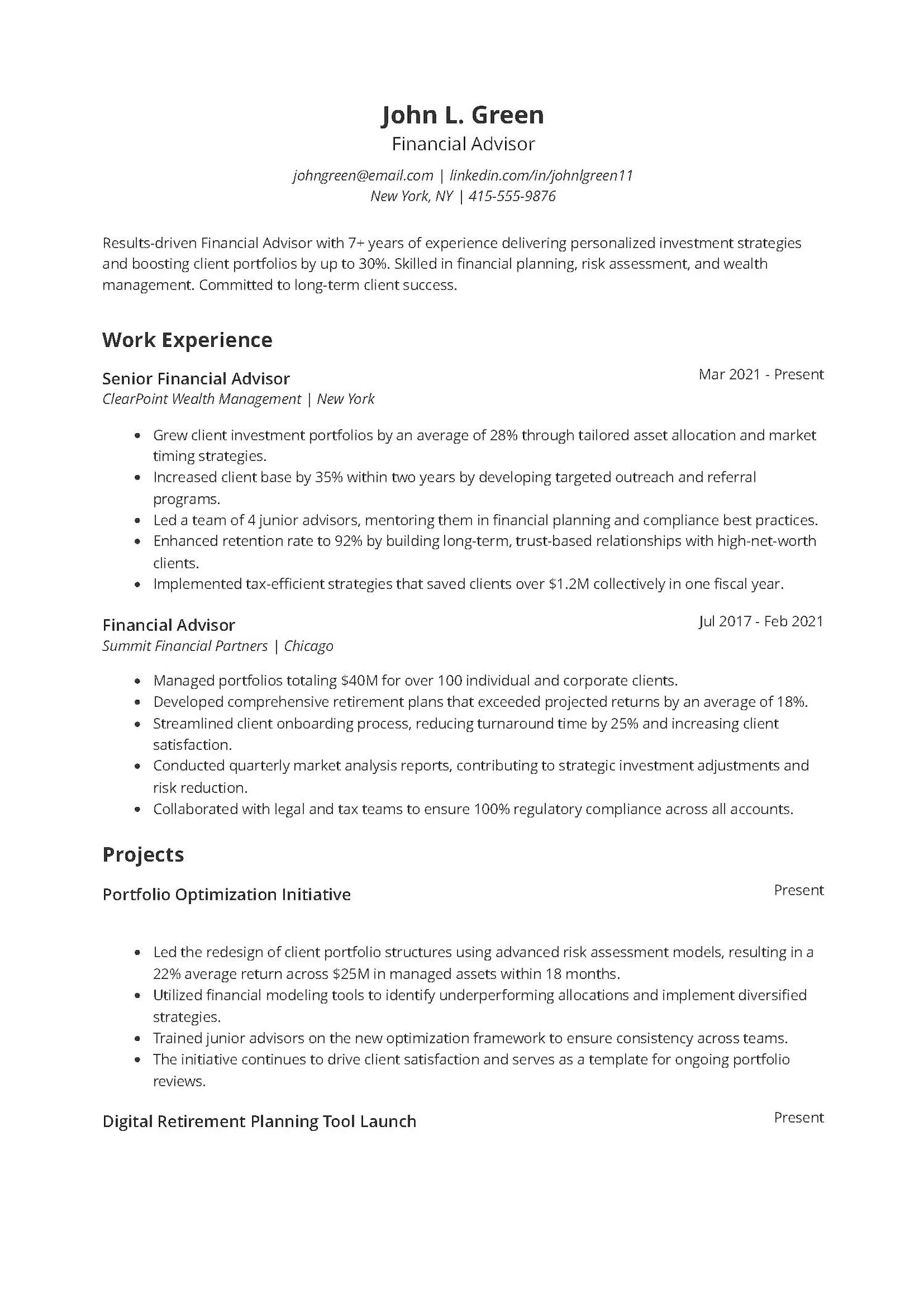 Financial Advisor Resume copy
