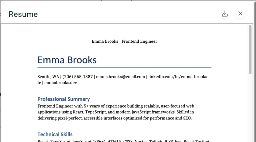 Resume on Greenhouse ATS.