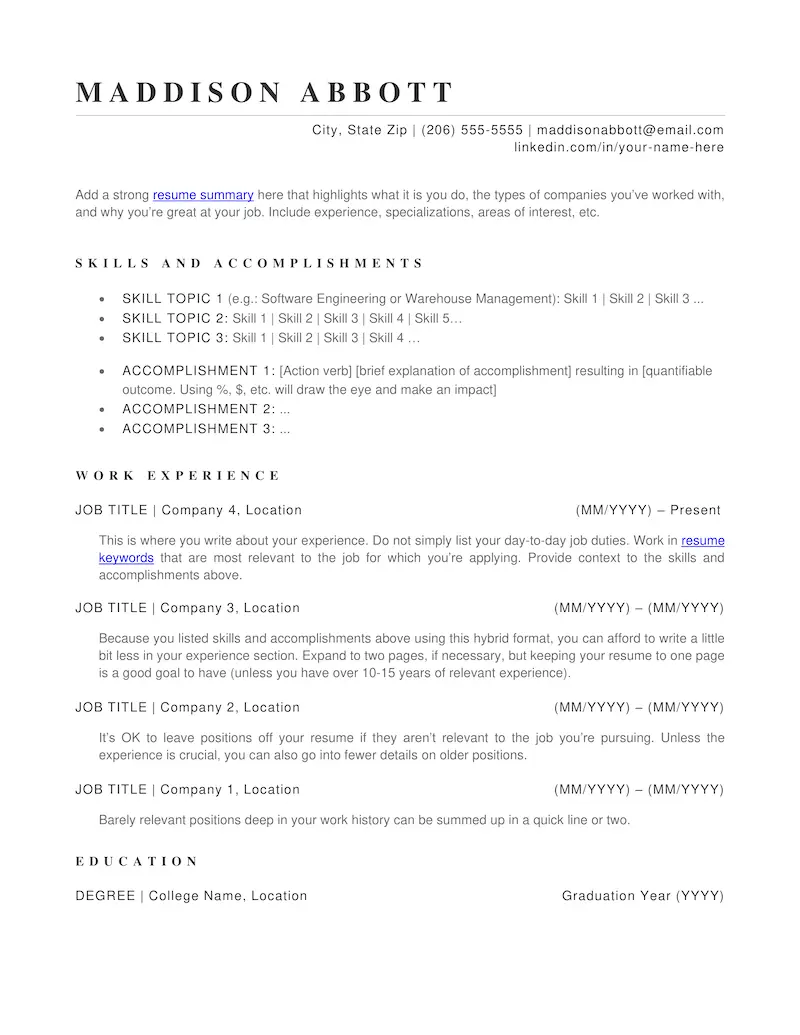 White resume on big screen