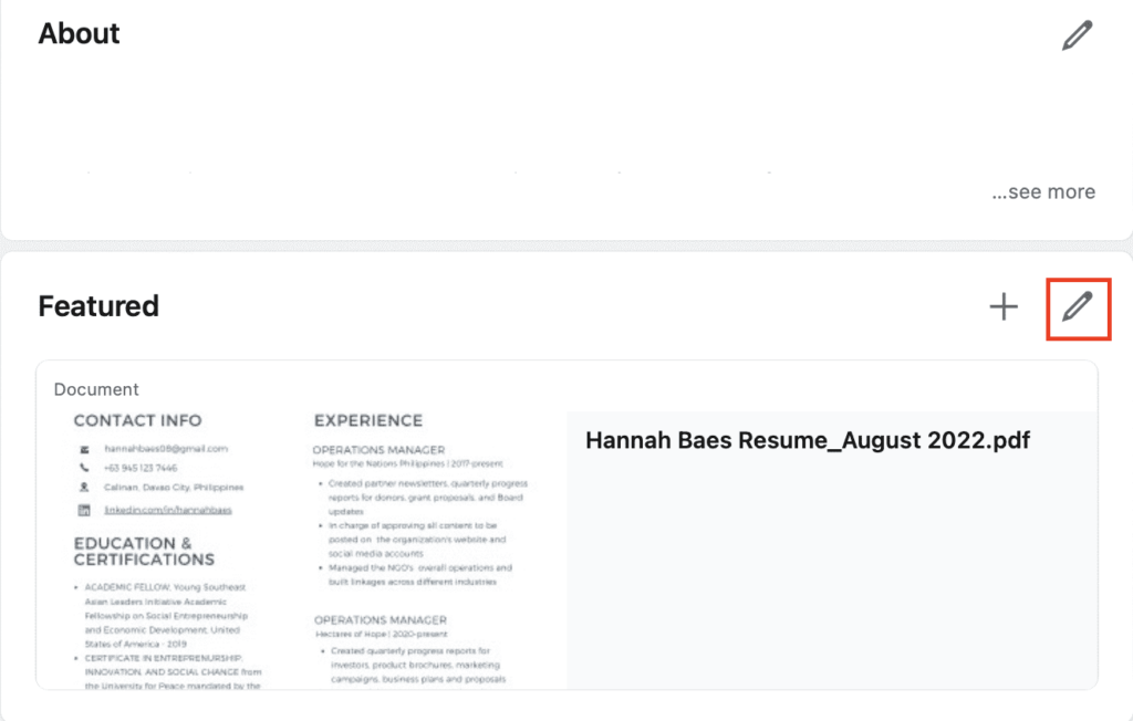 resume icons linkedin