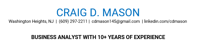 resume headline example for a business analyst