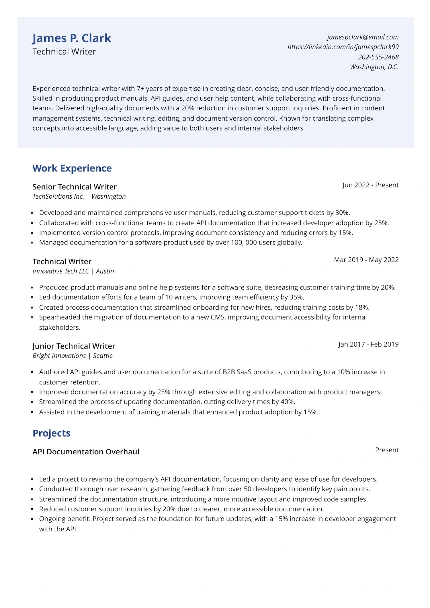 Technical Writer Resume