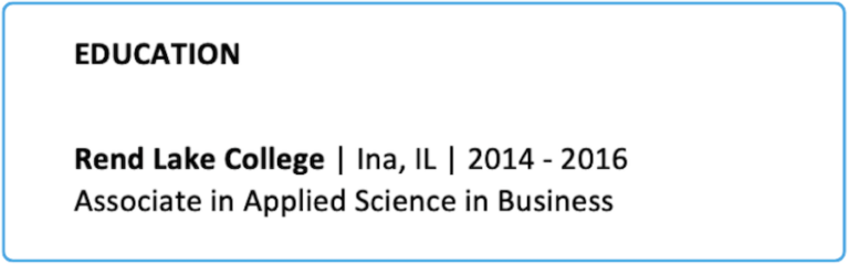 How to List Degrees on Your Resume - Associates Degree On Resume II 768x239 