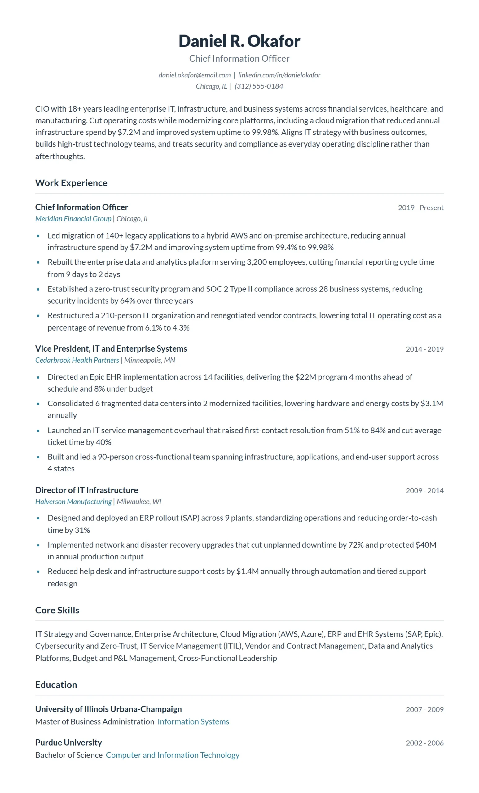 chief-information-officer-resume-example