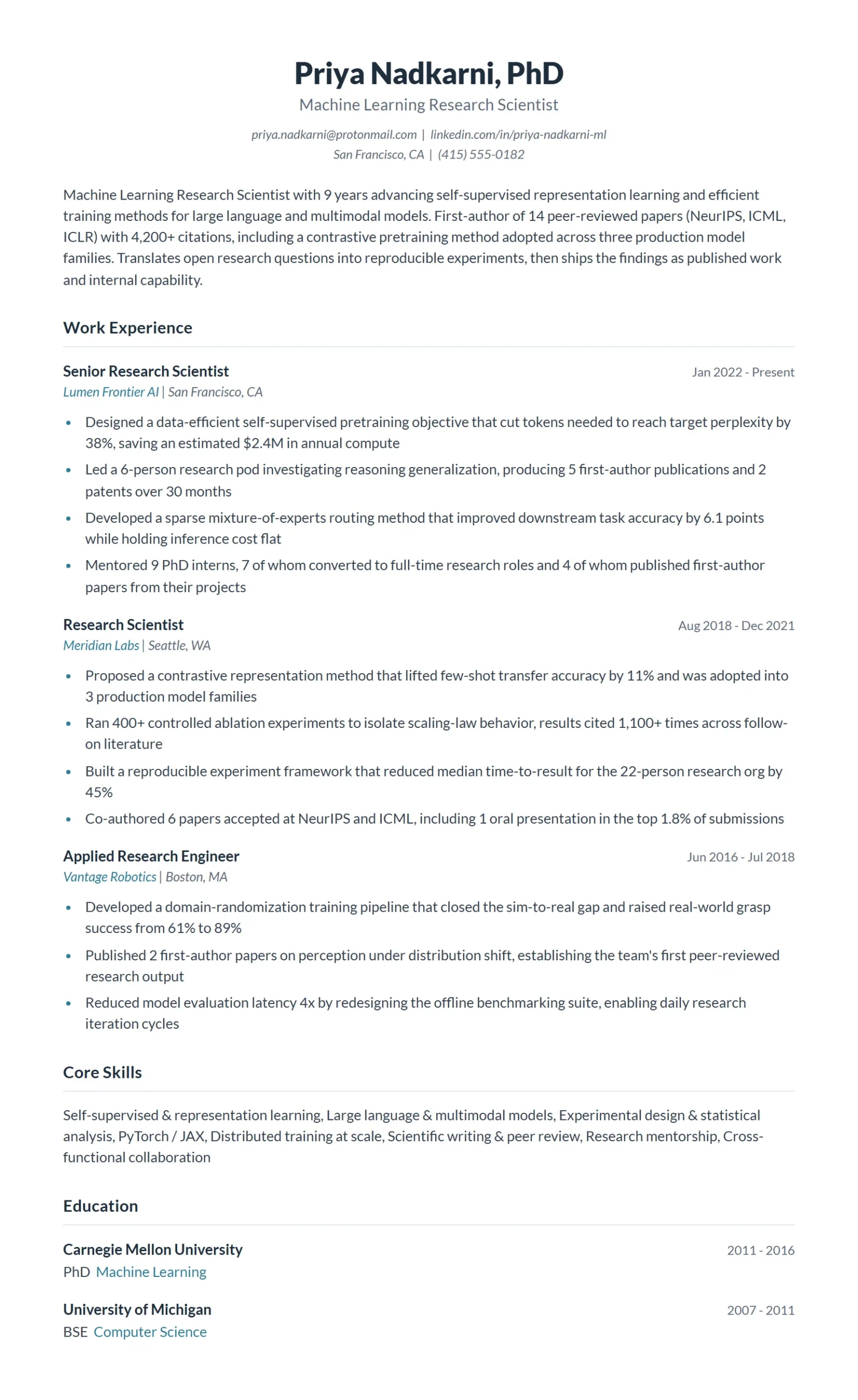 Best Machine Learning Resume Examples for 2026