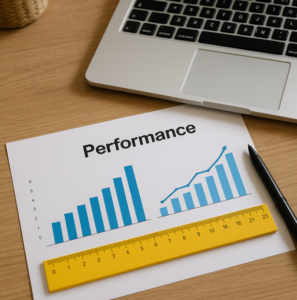 Performance chart on the desk