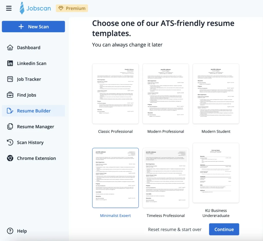 resume builder templates