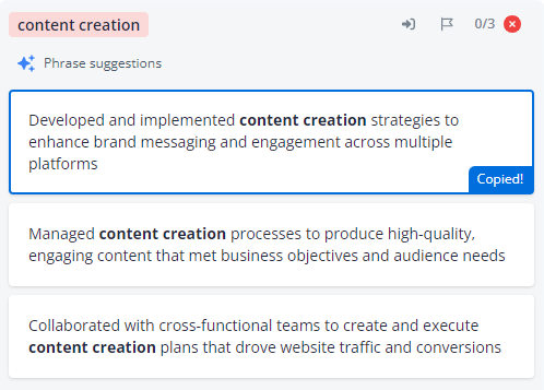 Resume bullet point generator