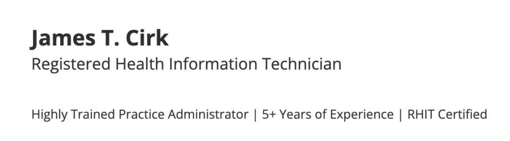resume headline example