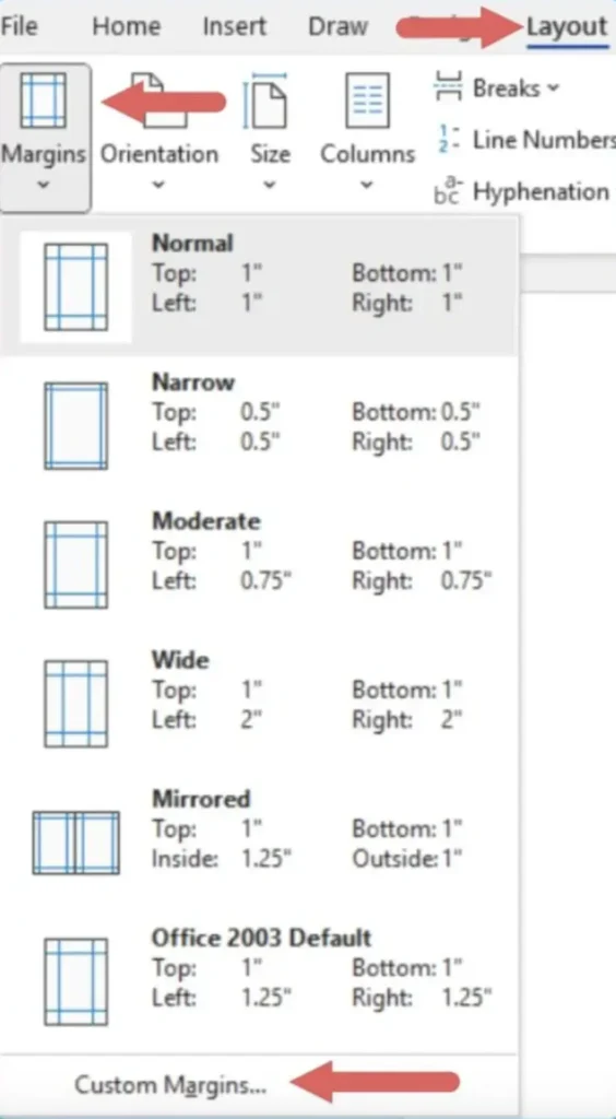 resume margins word doc