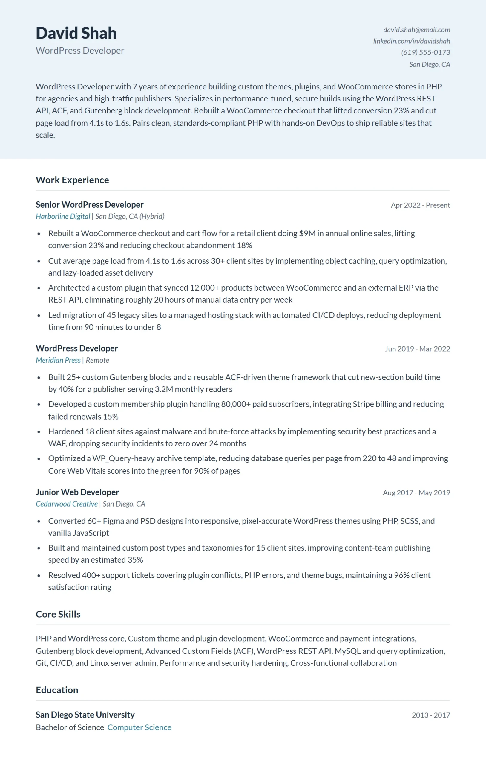 Best PHP Developer Resume Examples for 2026